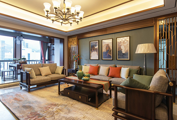 南寧陽光新城麗水苑143㎡戶型新中式裝修風(fēng)格設(shè)計(jì)方案解析