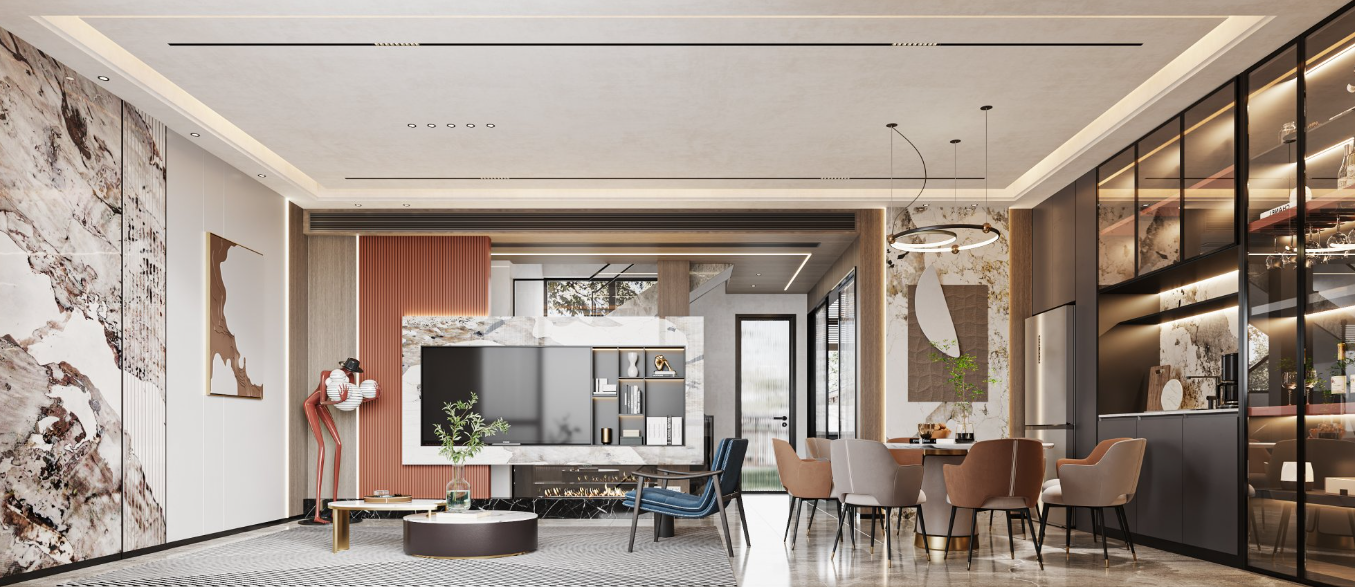 南寧龍光天曜600㎡現(xiàn)代輕奢裝修風(fēng)格全景VR