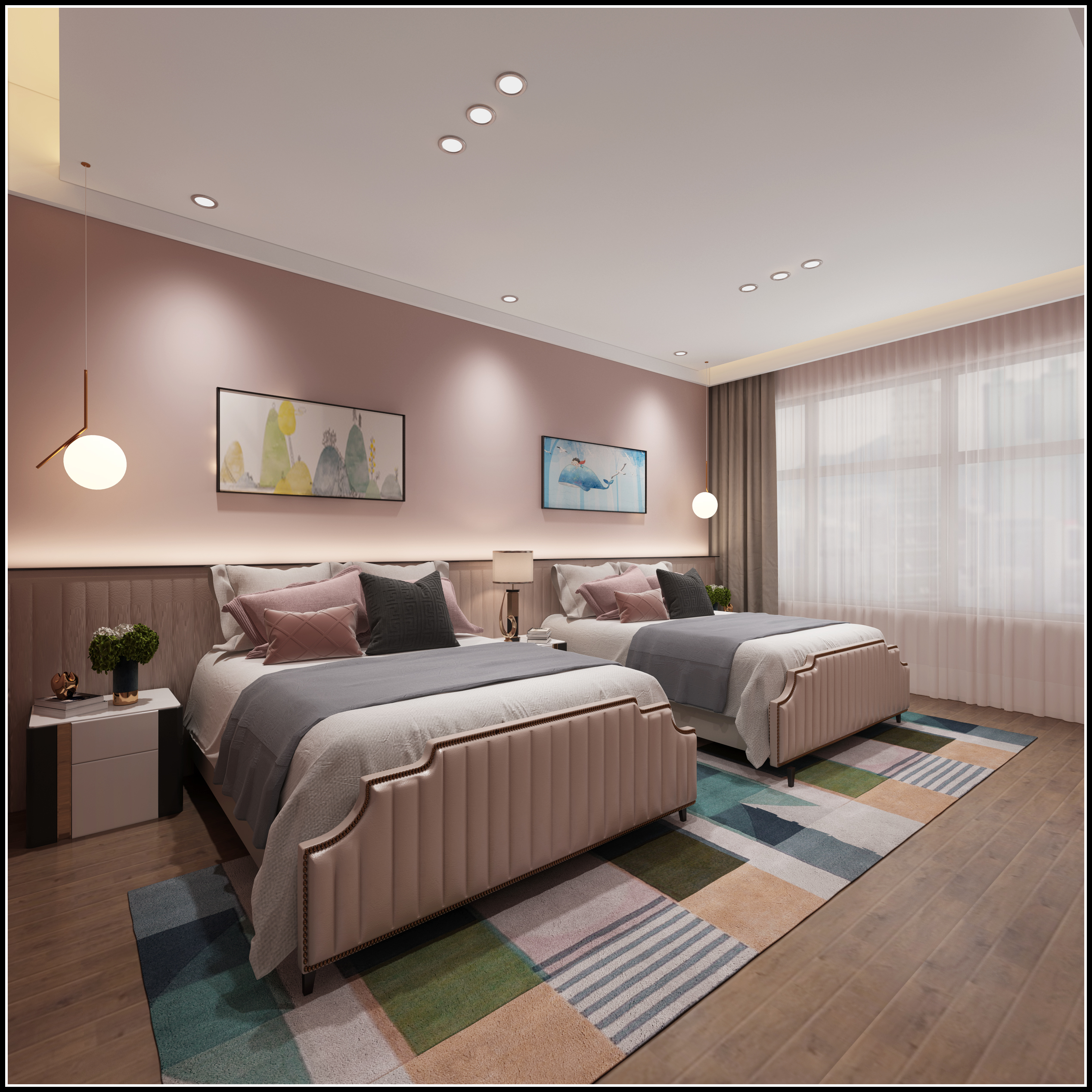 南寧鳳嶺山語城16㎡兒童房現(xiàn)代簡約裝修案例效果圖