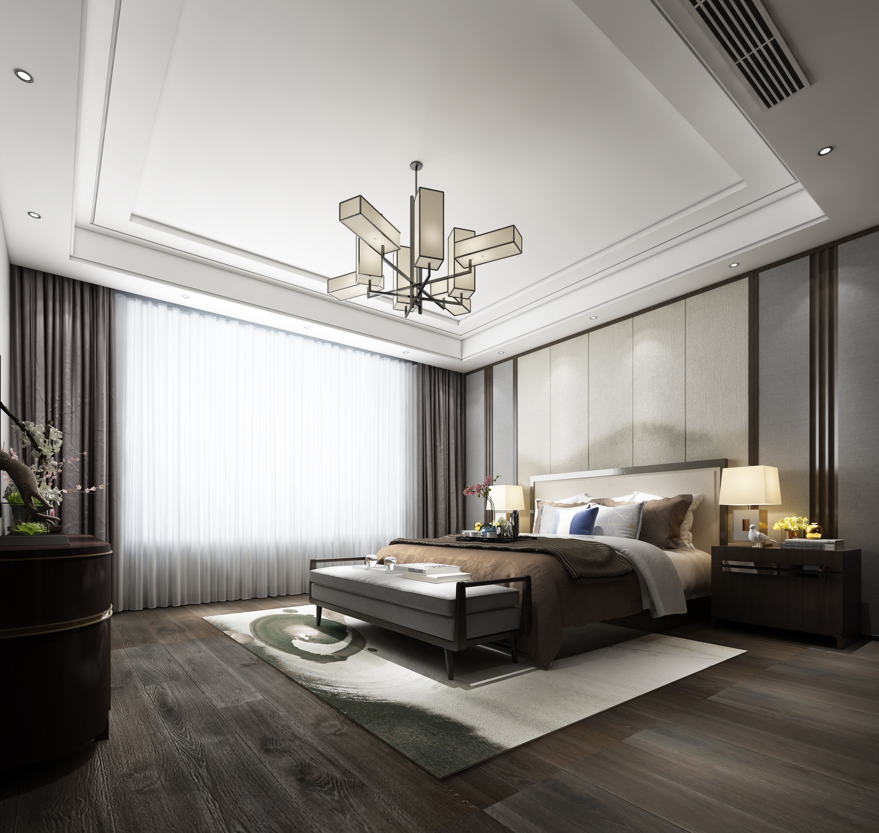 南寧鳳嶺山語城16㎡主臥現(xiàn)代簡約裝修案例效果圖