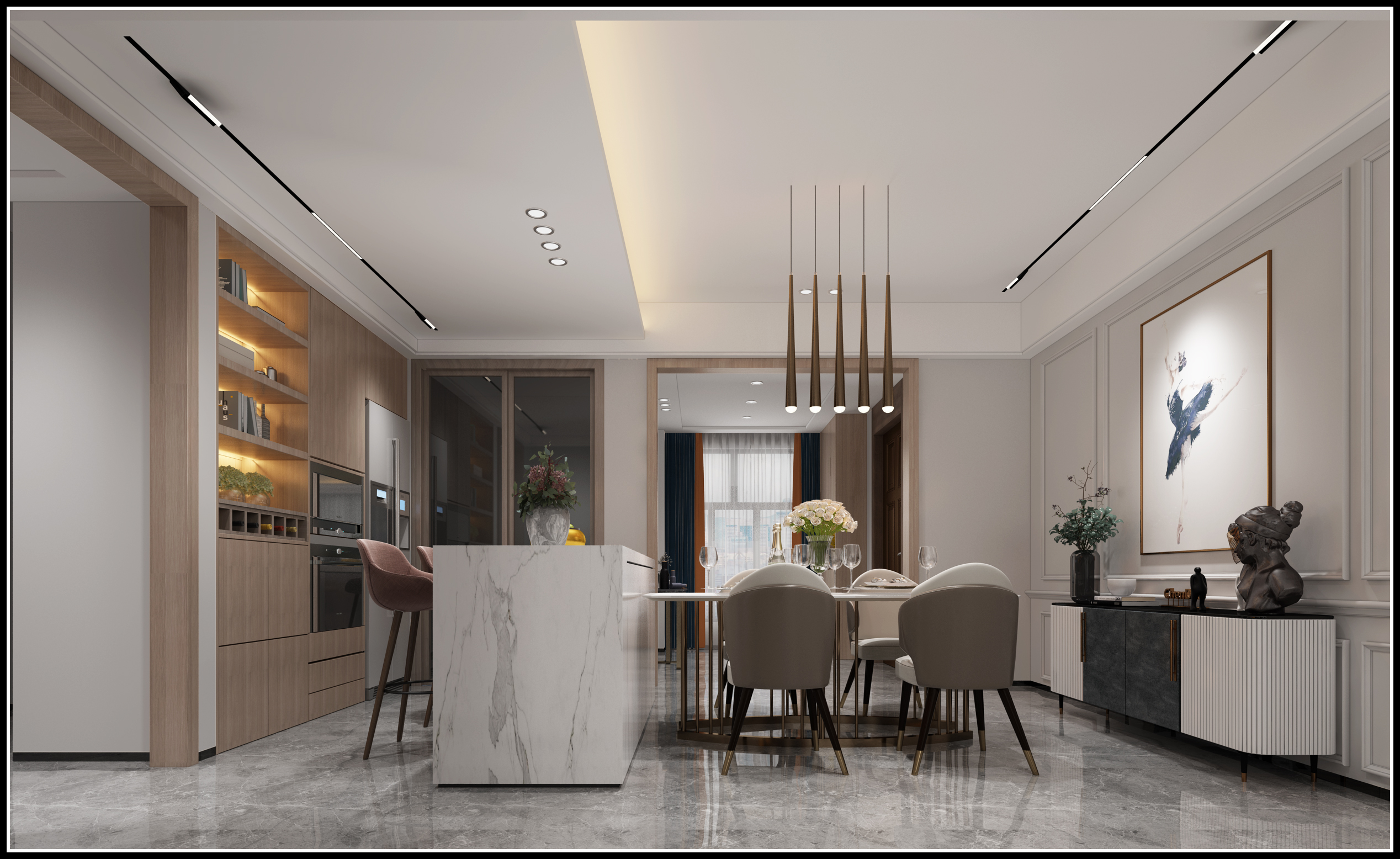 南寧鳳嶺山語城16㎡餐廳現(xiàn)代簡約裝修案例效果圖