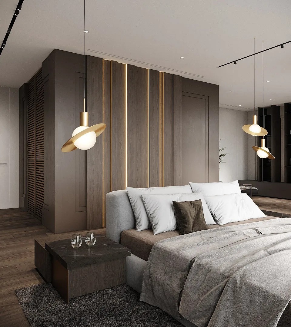 南寧塞納左岸143㎡現(xiàn)代簡約臥室裝修效果圖