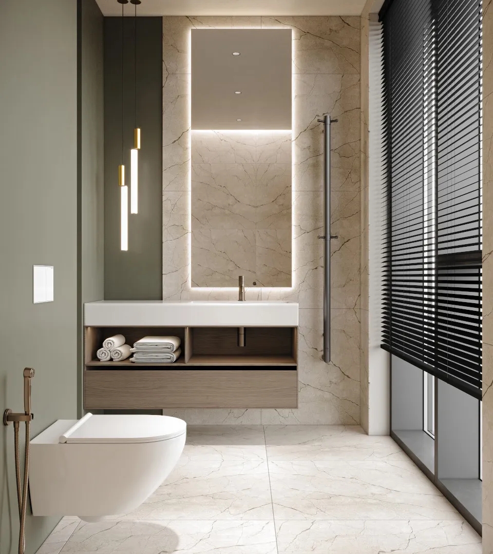 南寧塞納左岸143㎡現(xiàn)代簡約衛(wèi)生間裝修效果圖