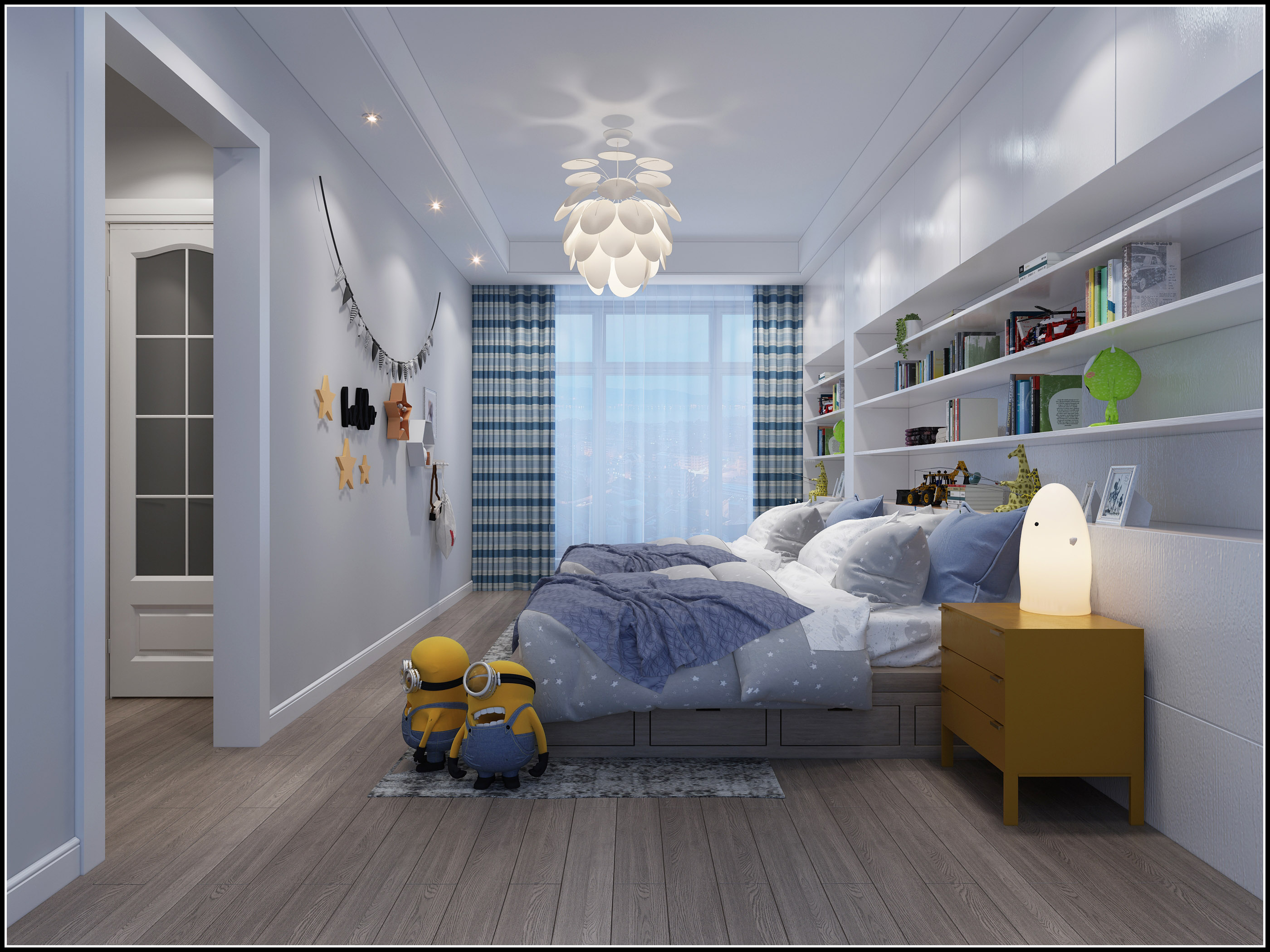 南寧嘉和城溫莎堡225㎡兒童房現(xiàn)代簡約裝修風格案例效果圖