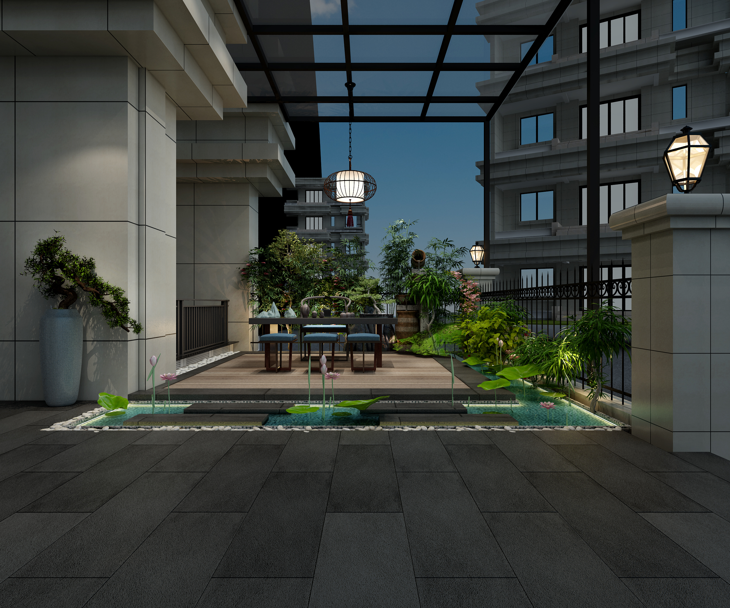 南寧恒大華府400㎡庭院歐式裝修案例效果圖