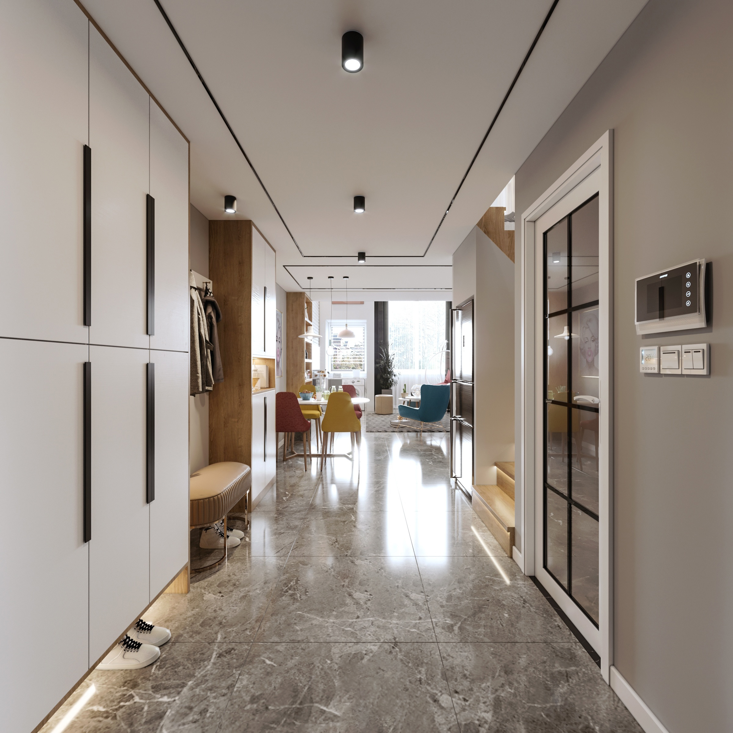 南寧云景山語城170㎡玄關(guān)北歐裝修風(fēng)格案例效果圖