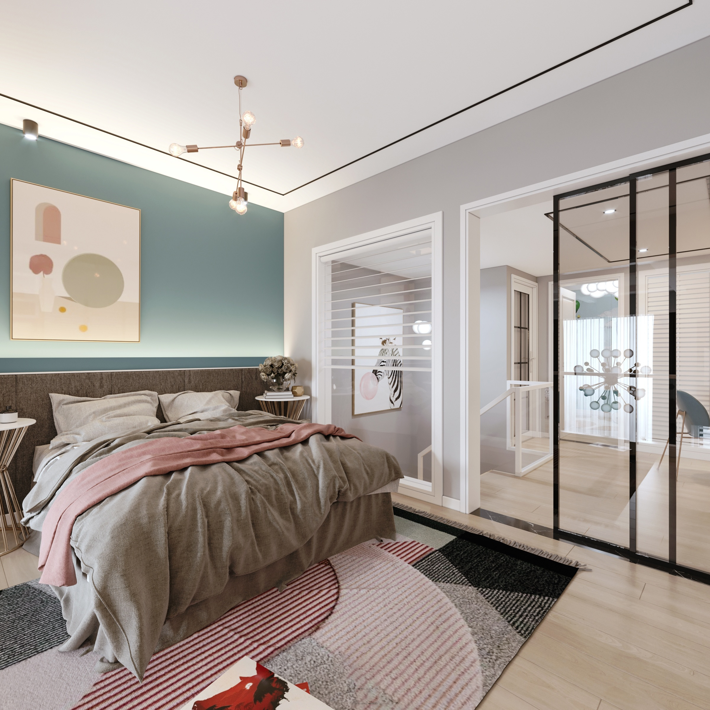 南寧云景山語城170㎡臥室北歐裝修風(fēng)格案例效果圖