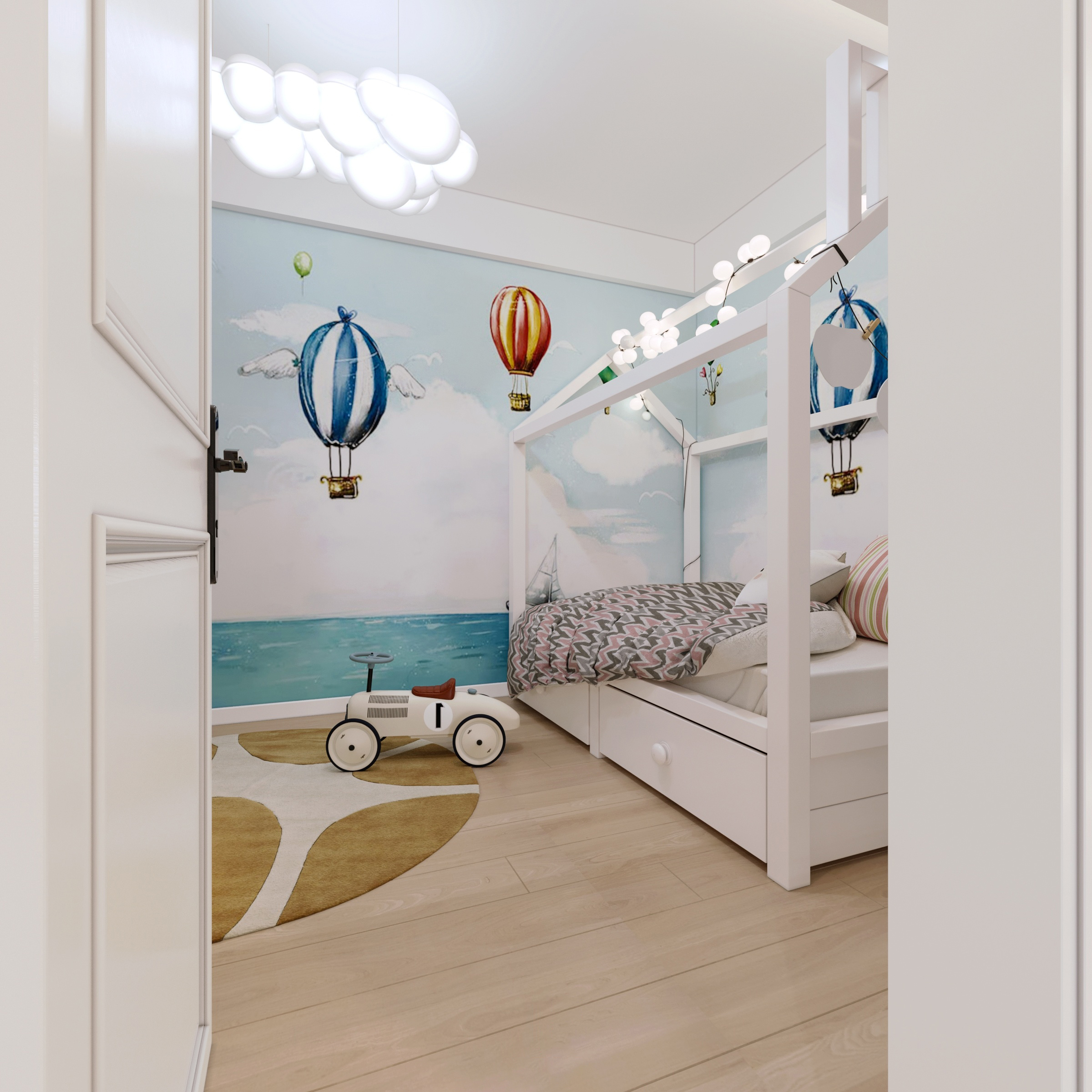 南寧云景山語城170㎡兒童房北歐裝修風(fēng)格案例效果圖