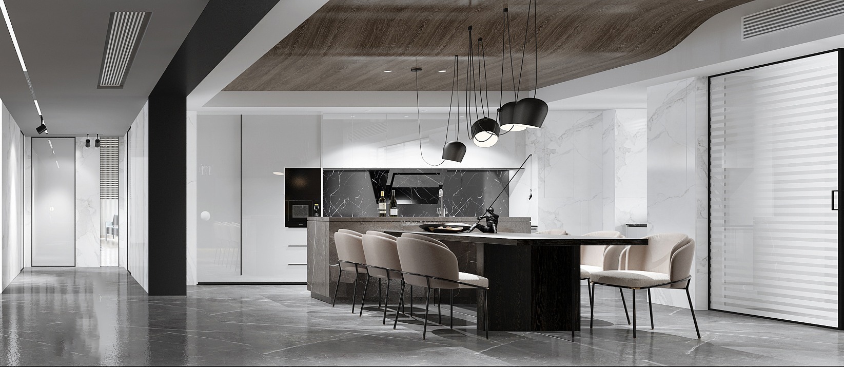 南寧國賓壹號230㎡餐廳臺式裝修風(fēng)格案例效果圖