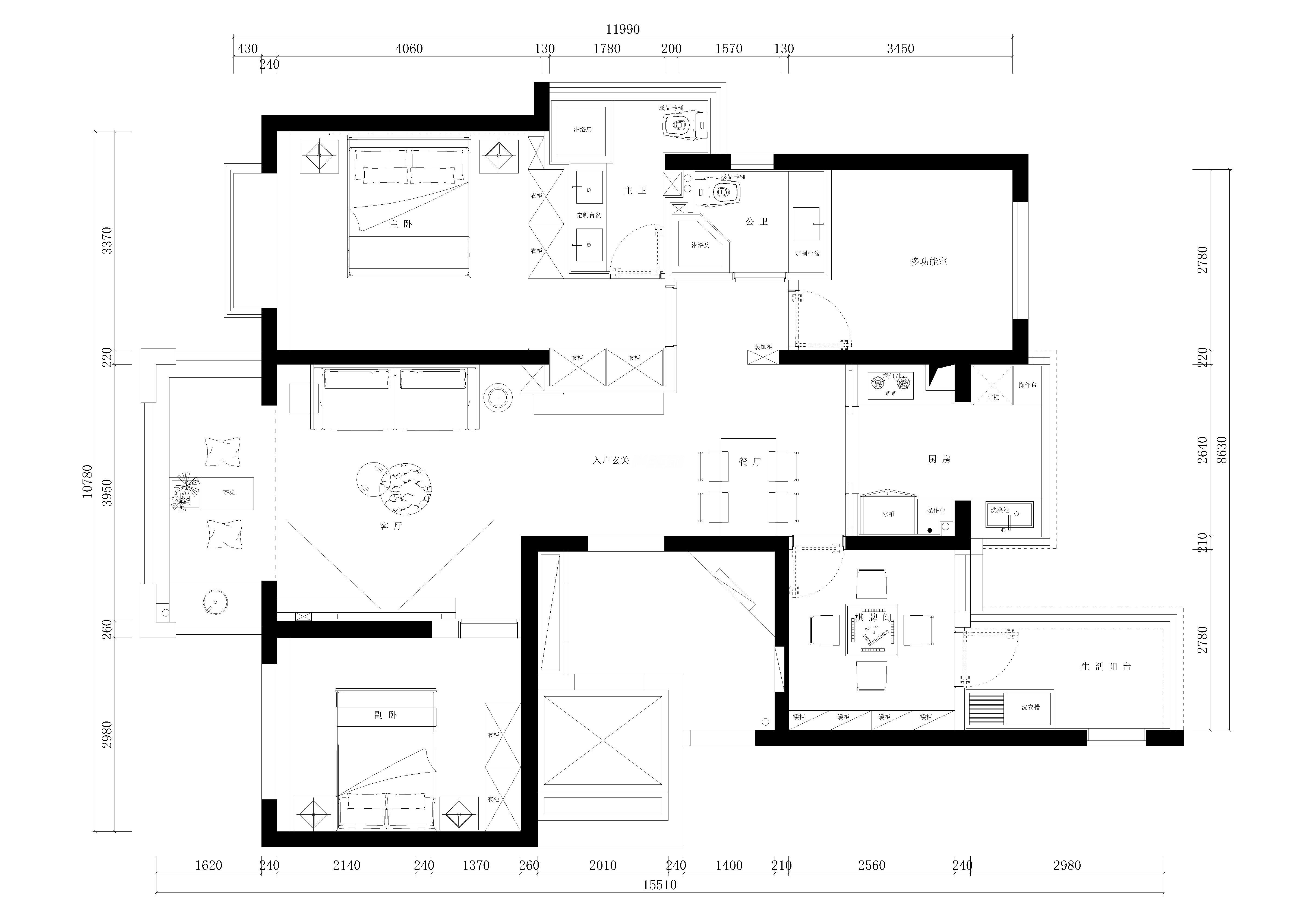 置信原墅140㎡平面圖