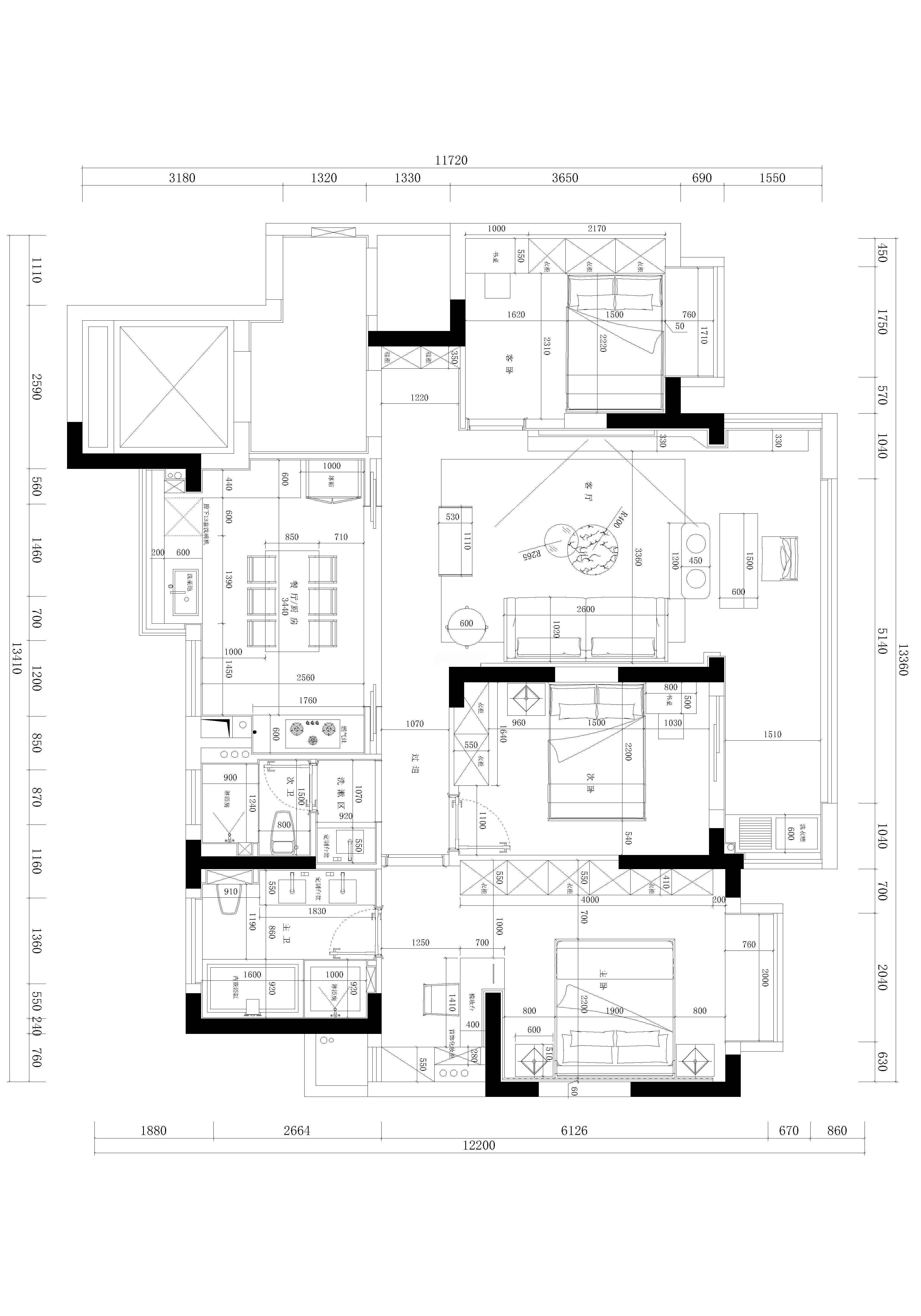 優(yōu)優(yōu)家園133㎡平面圖