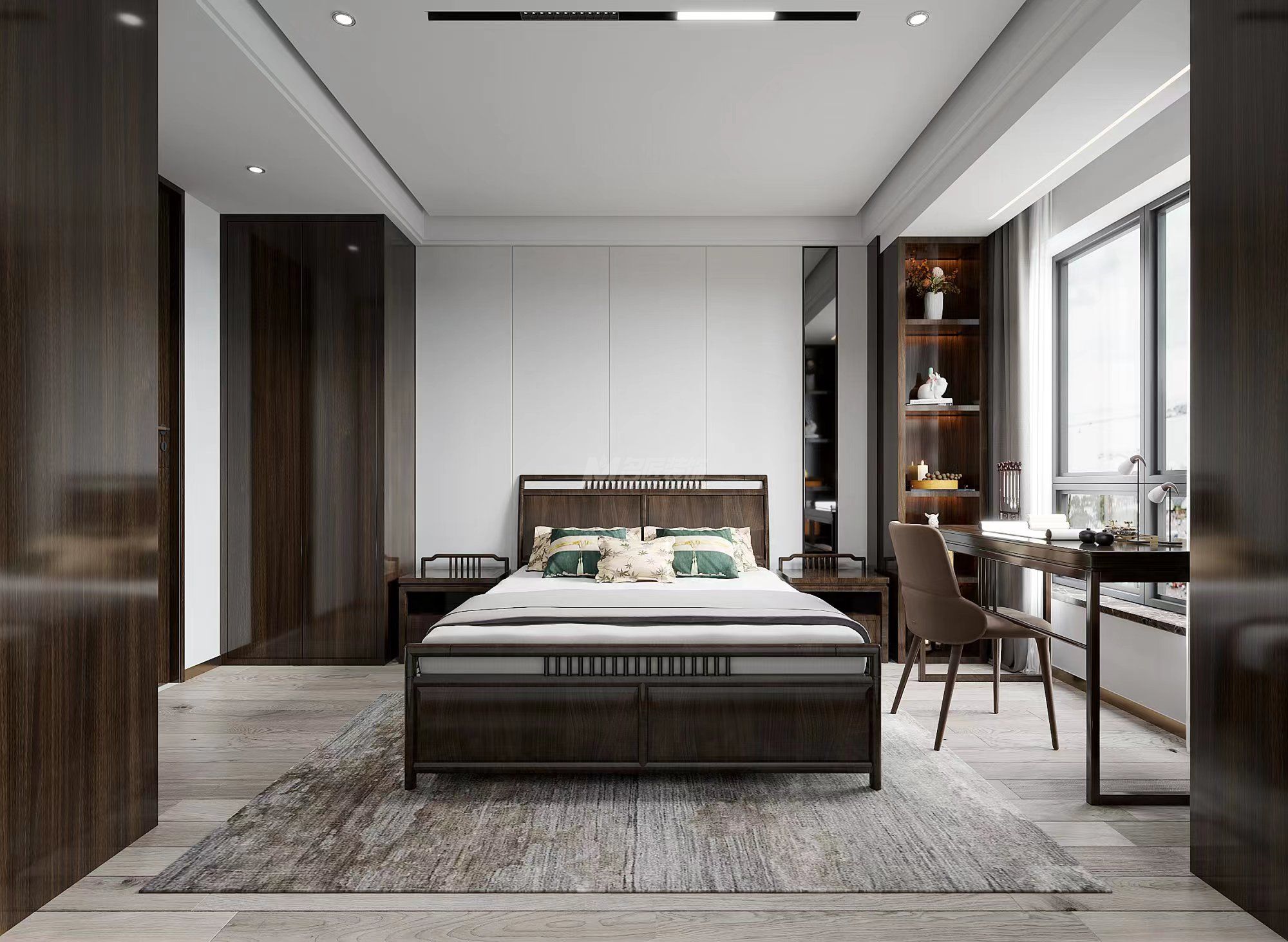 萬(wàn)科朗潤(rùn)150㎡客臥新中式裝修風(fēng)格效果圖