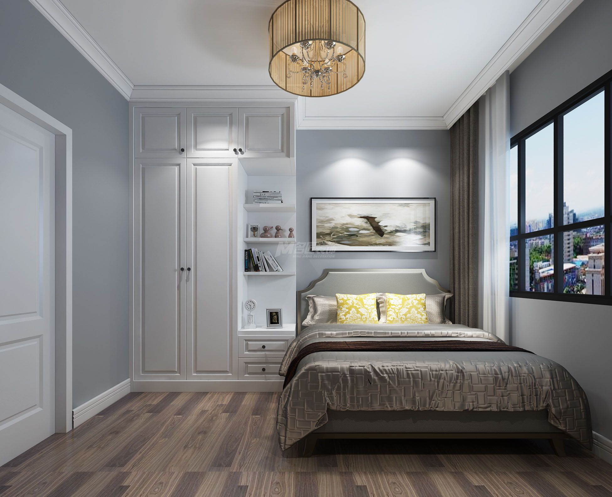 南寧綠地國(guó)際花都171㎡次臥北歐裝修風(fēng)格效果圖