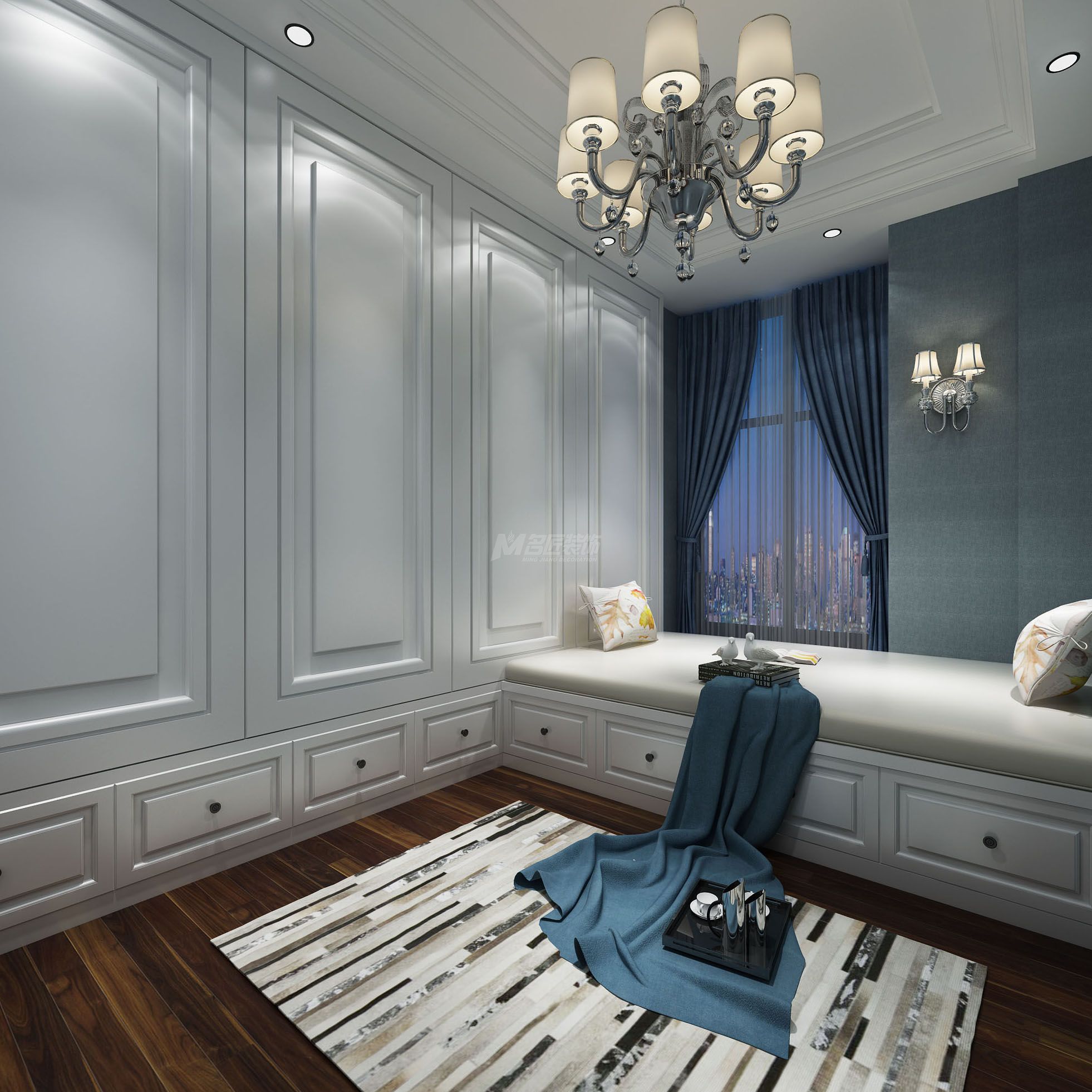 南寧榮和山水美地191㎡衣帽間歐式裝修風(fēng)格效果圖