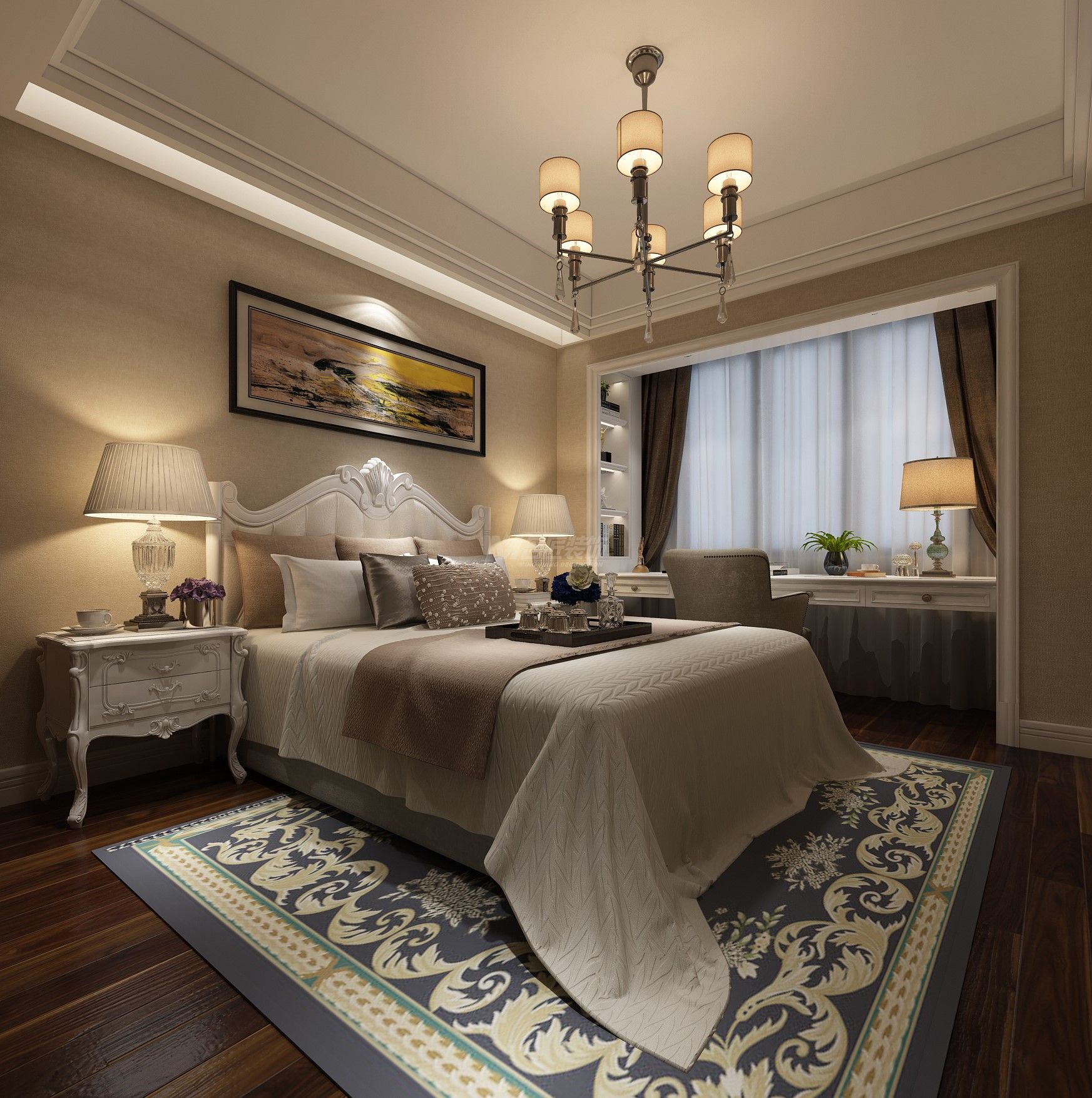 南寧嘉和城360㎡次臥歐式裝修風(fēng)格案例效果圖