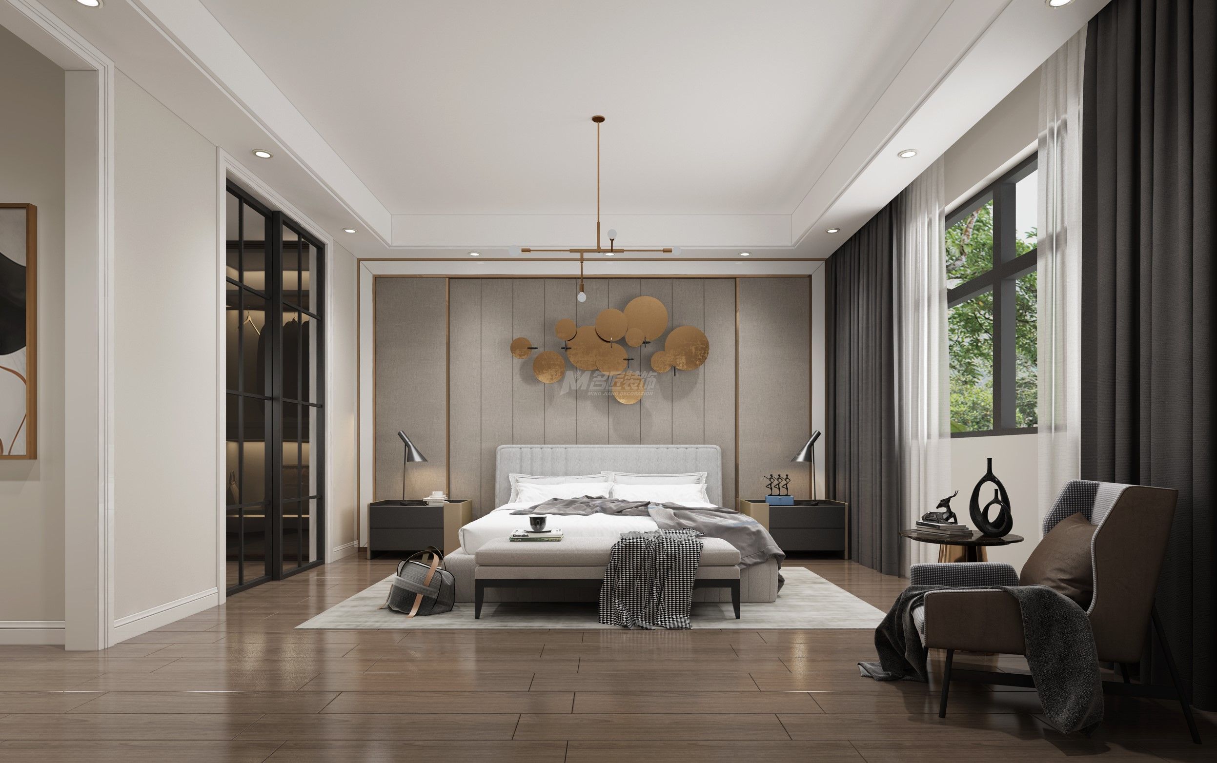 戴府330㎡主臥方案2現(xiàn)代簡約裝修風(fēng)格效果圖