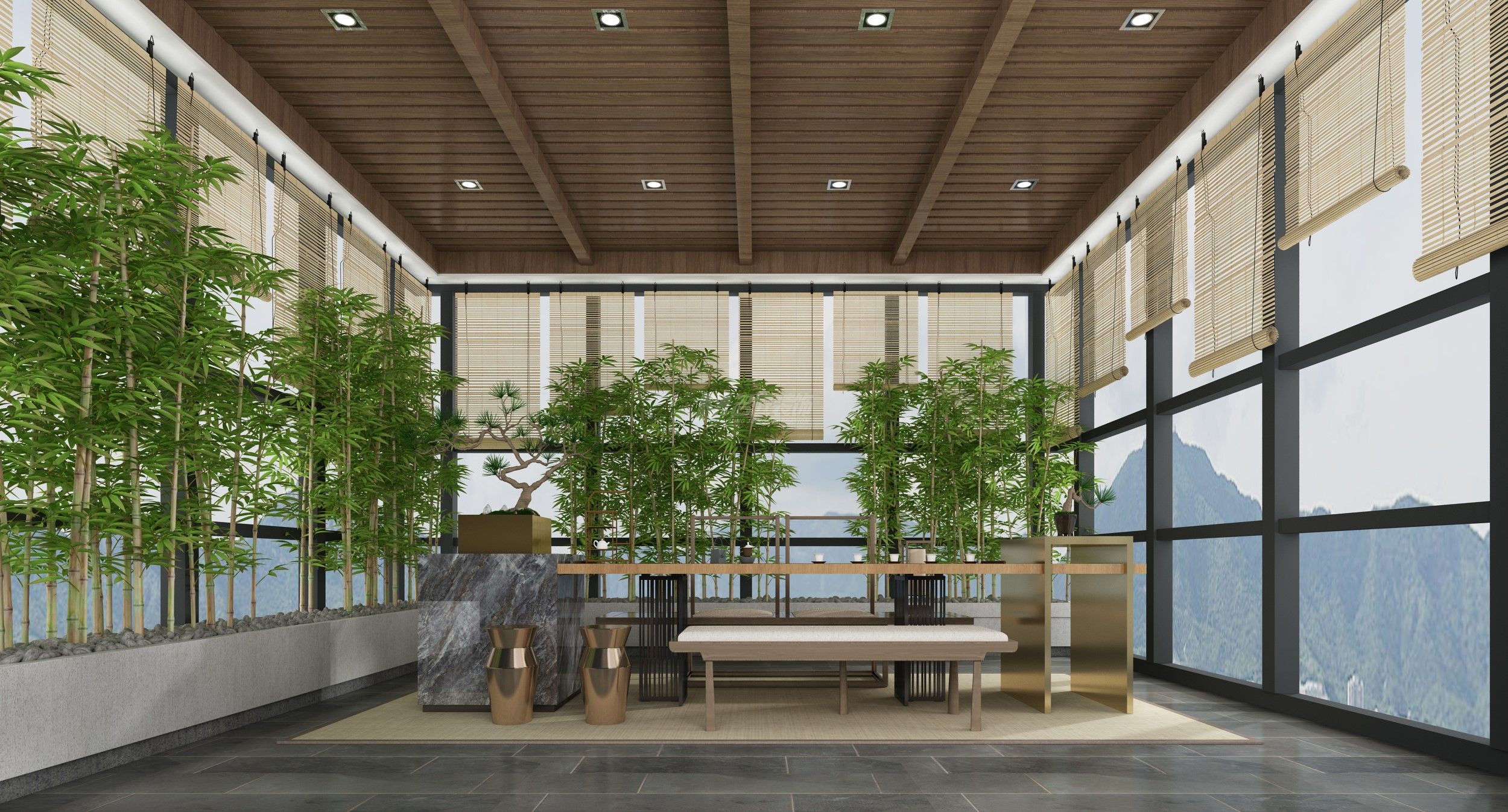 戴府330㎡茶室現(xiàn)代簡約裝修風(fēng)格效果圖