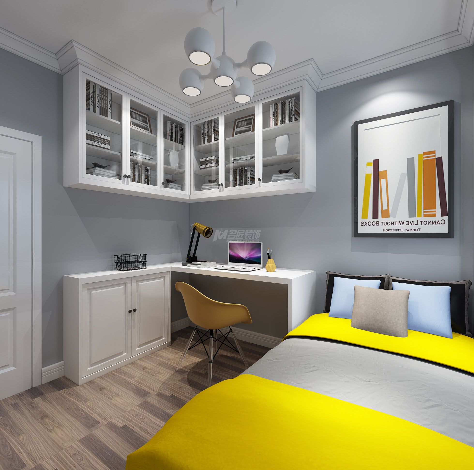 南寧綠地國(guó)際花都171㎡兒童房北歐裝修風(fēng)格效果圖