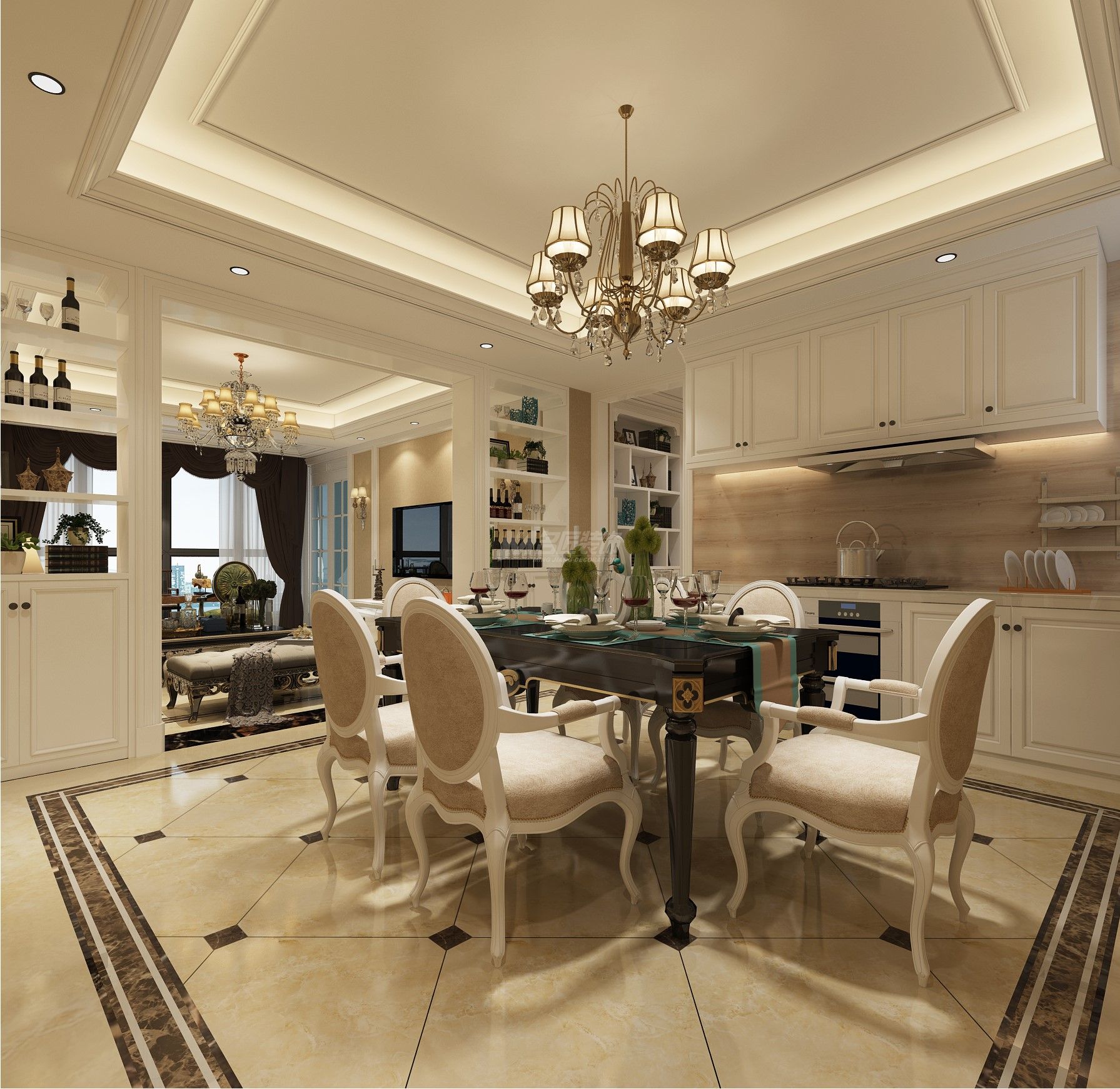 鳳嶺名園175㎡餐廳歐式裝修風格效果圖