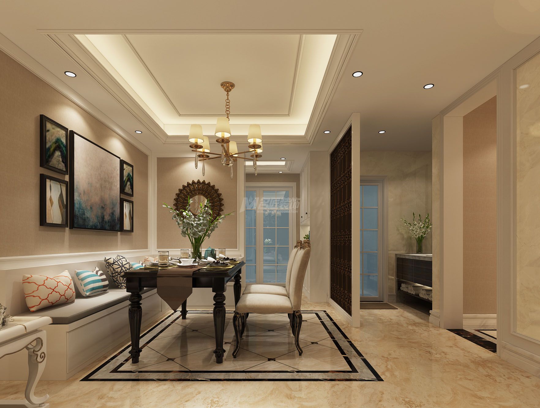 聯(lián)發(fā)君瀾169㎡餐廳歐式裝修風(fēng)格效果圖