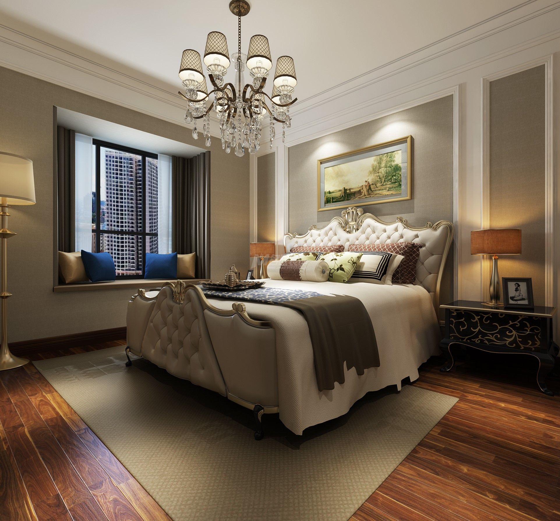 鳳嶺名園175㎡主臥歐式裝修風格效果圖