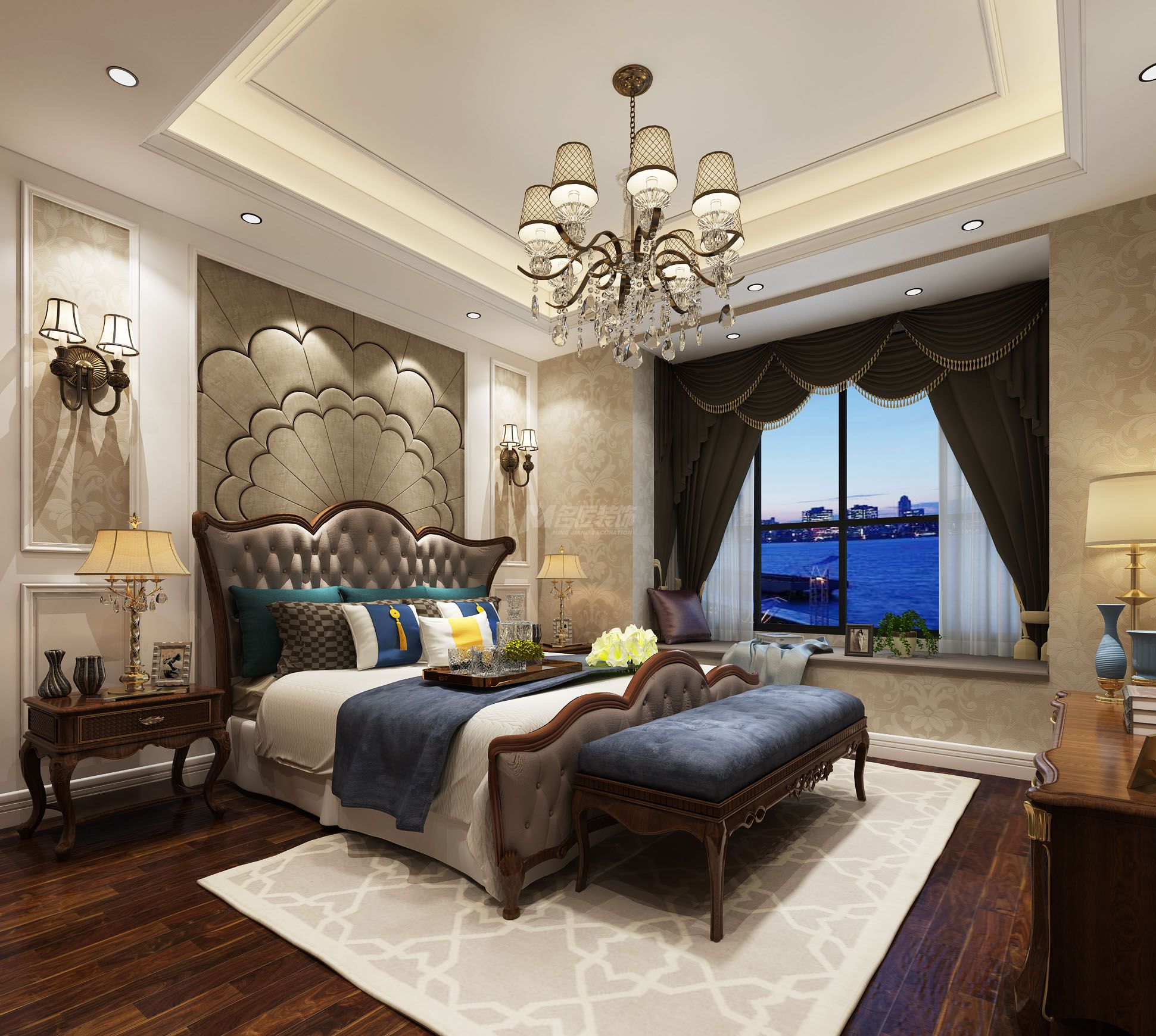 聯(lián)發(fā)君瀾169㎡主臥歐式裝修風(fēng)格效果圖