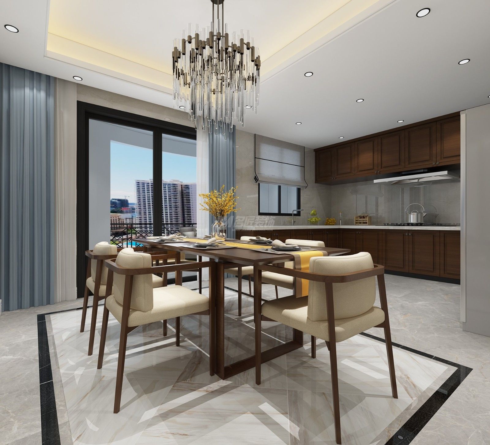 南寧大自然花園280㎡餐廳現(xiàn)代裝修風格效果圖