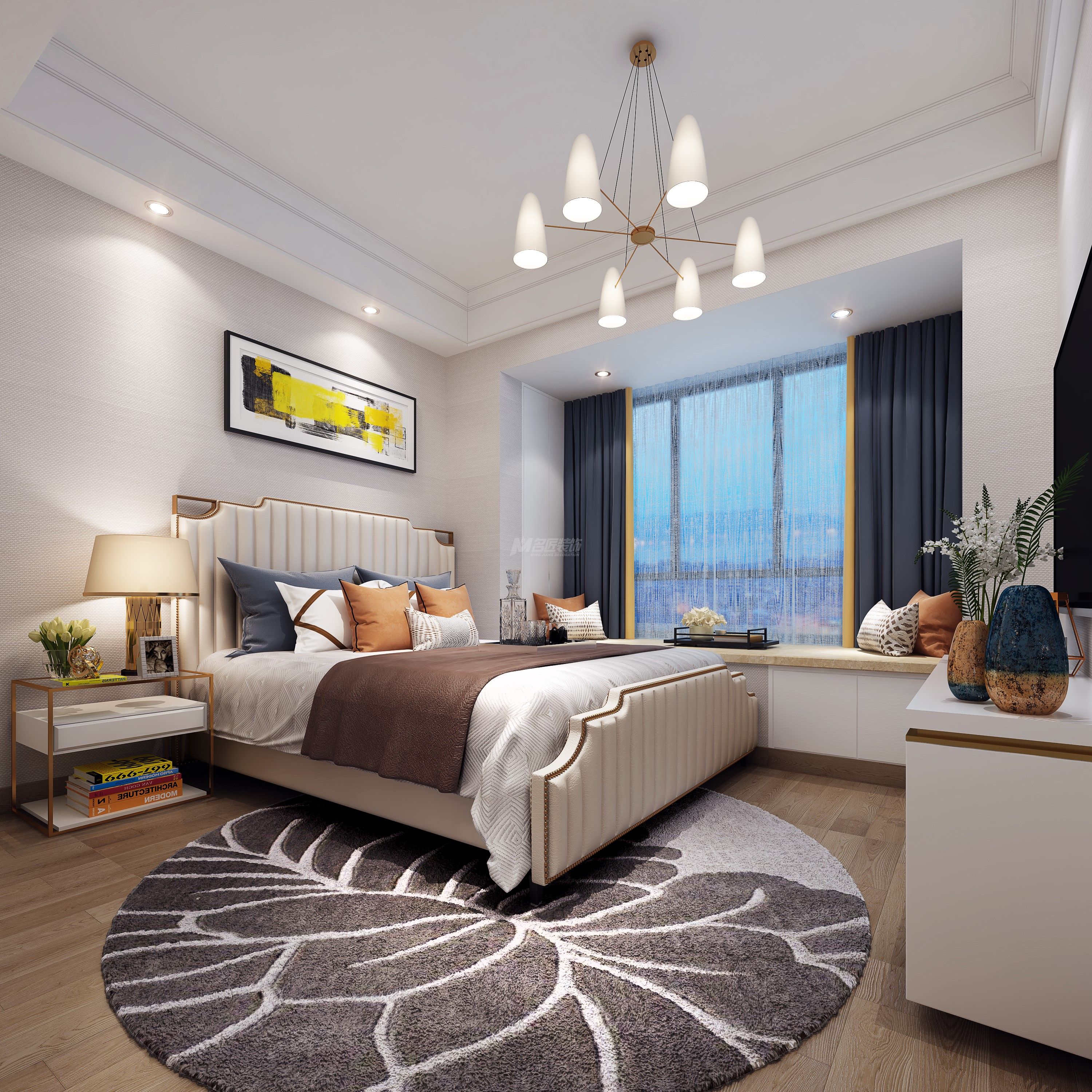 金源一品120㎡主臥現(xiàn)代裝修風格效果圖