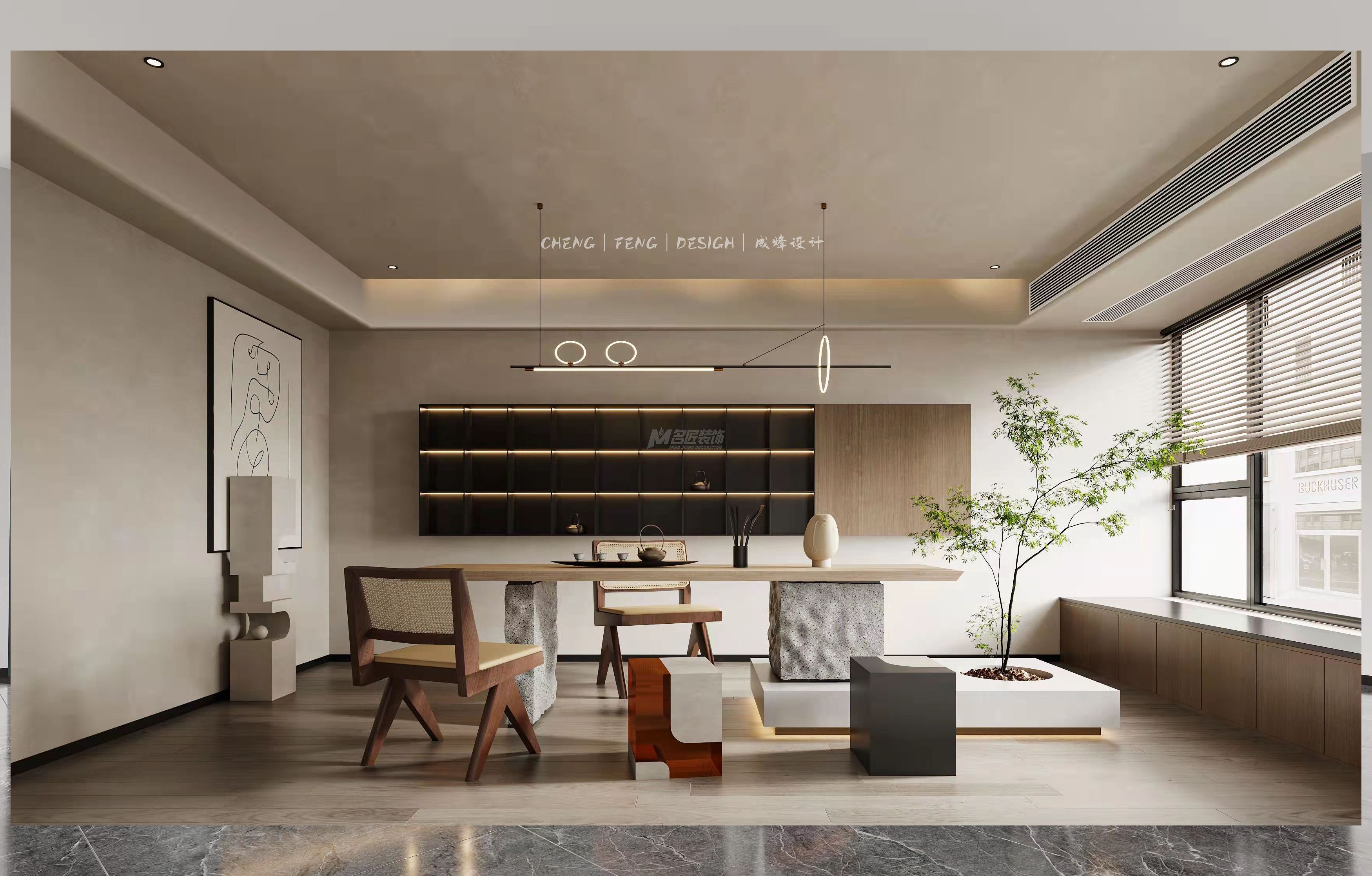 湛江家居美學(xué)館2000㎡接待室現(xiàn)代輕奢裝修案例效果圖