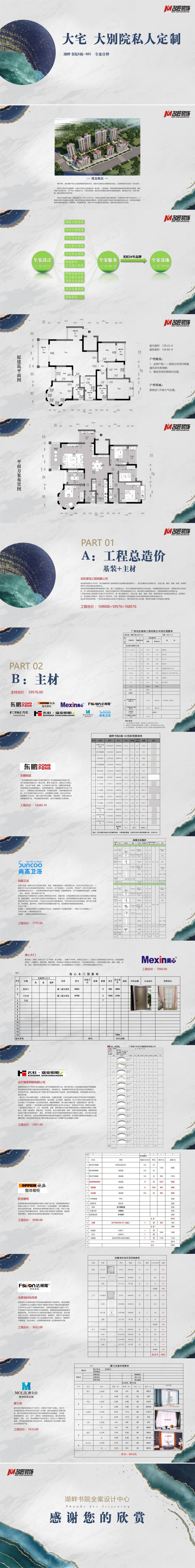 南寧湖畔書院6棟-801室169㎡戶型裝修設(shè)計方案解析