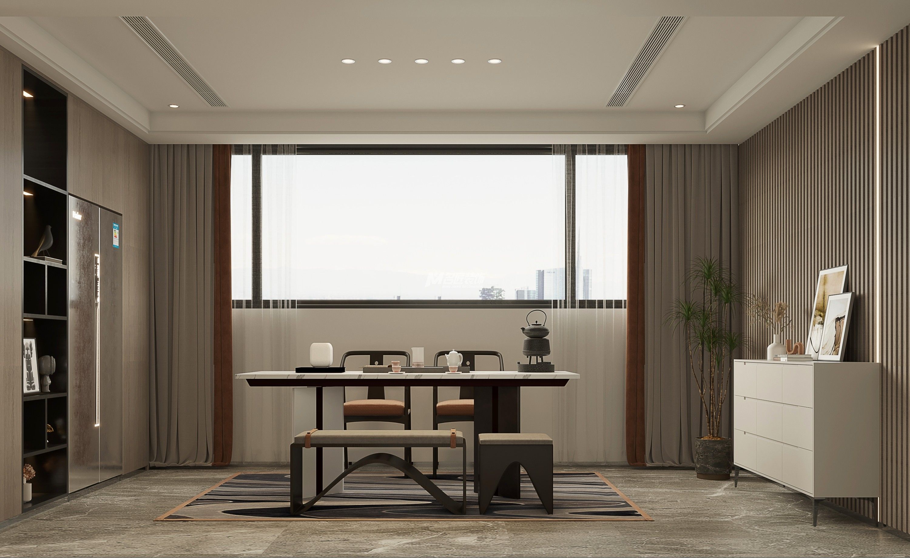 南寧彰泰金旺角290㎡餐廳茶室現(xiàn)代輕奢裝修風(fēng)格案例效果圖