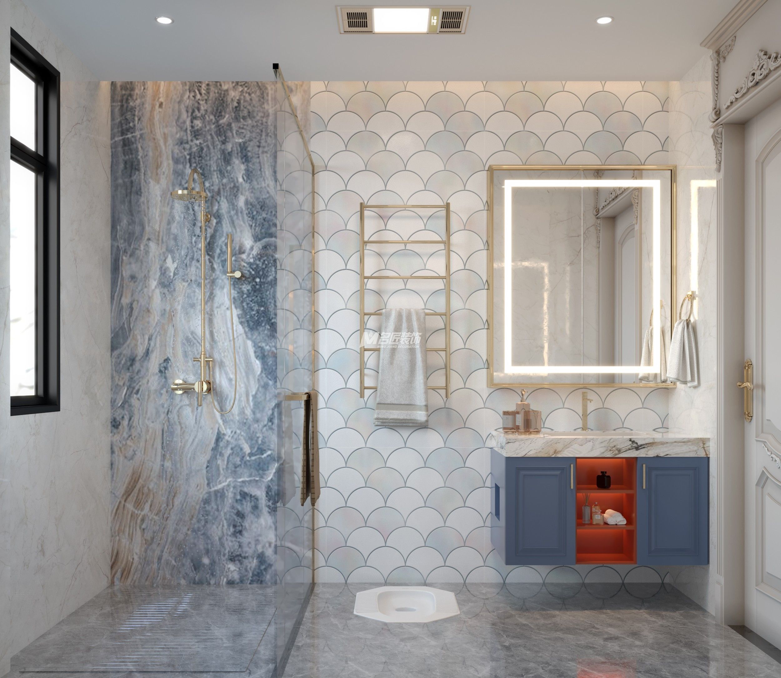 南寧寶能城131㎡衛(wèi)生間歐式裝修風(fēng)格案例效果圖