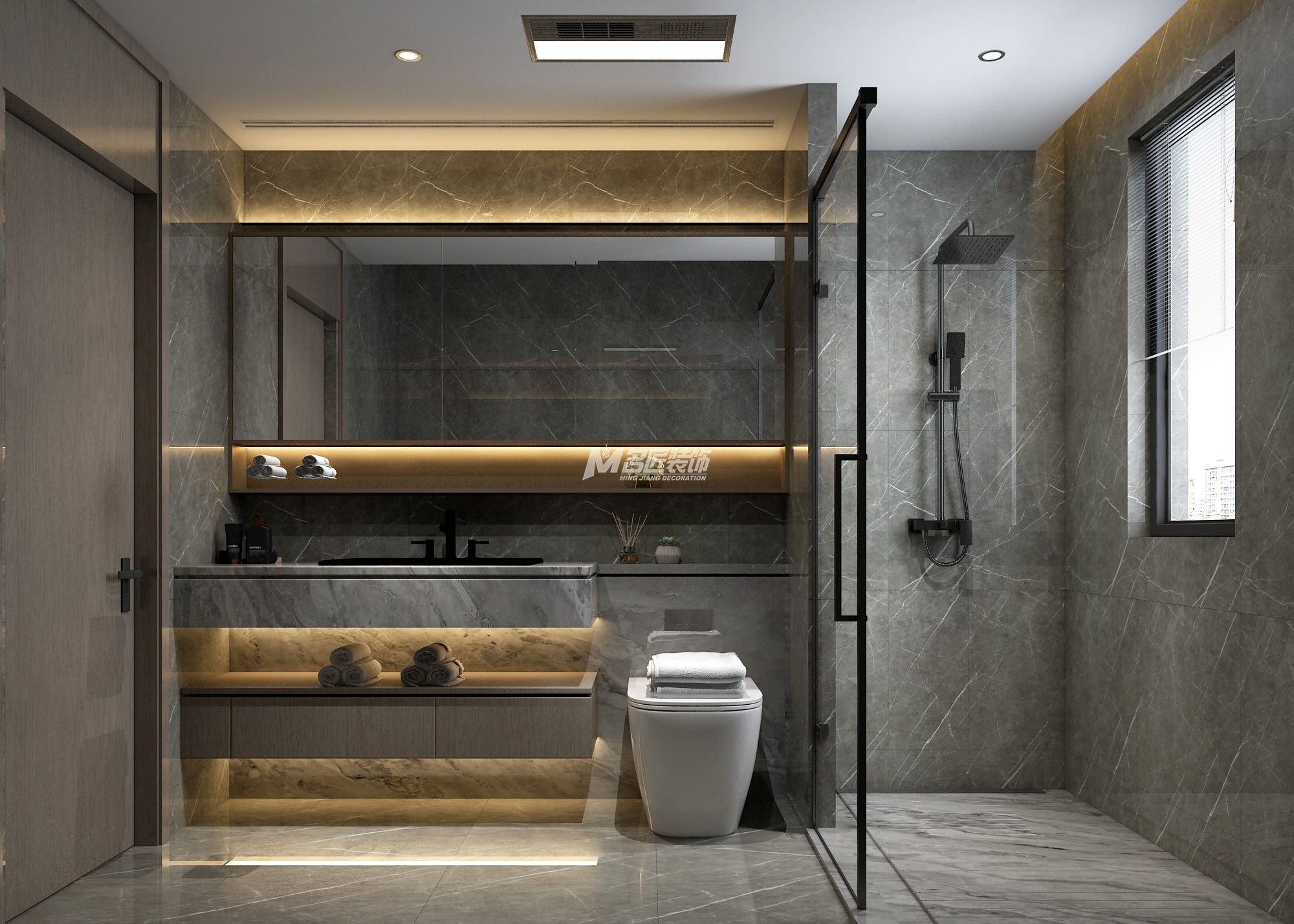 天譽城220㎡衛(wèi)生間現(xiàn)代輕奢裝修風格效果圖