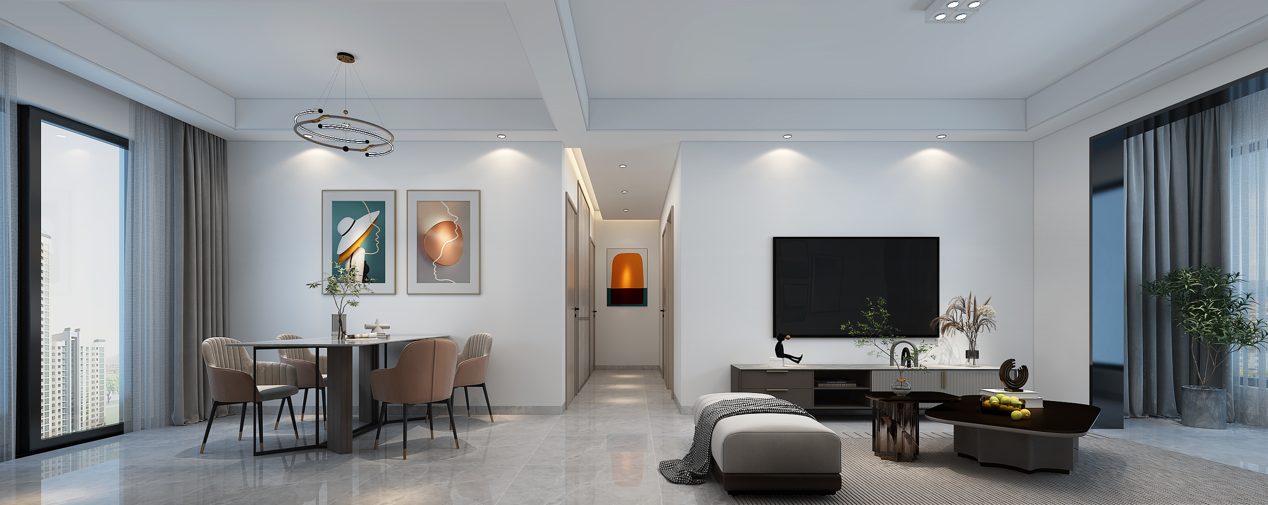 【名匠實(shí)景】中南春風(fēng)南岸140㎡現(xiàn)代風(fēng)