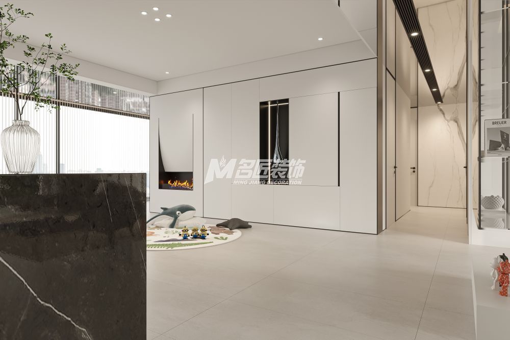 春江明月220㎡客餐廳過道現(xiàn)代簡約裝修風(fēng)格效果圖